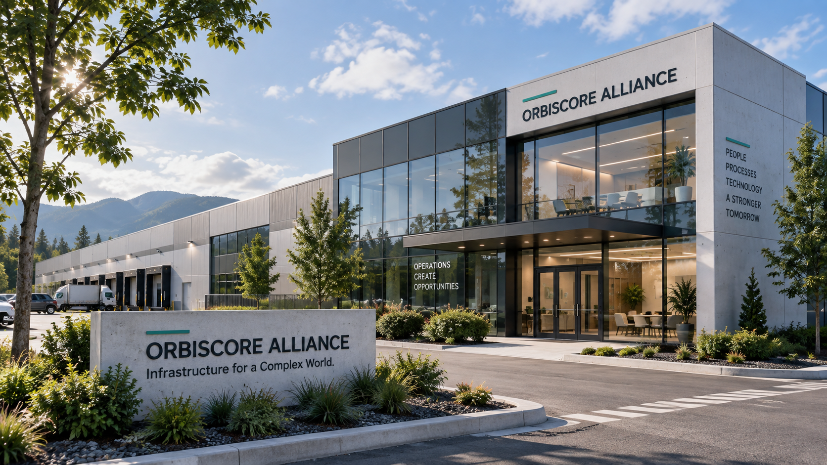 Contemporary Orbiscore Alliance operational campus architecture